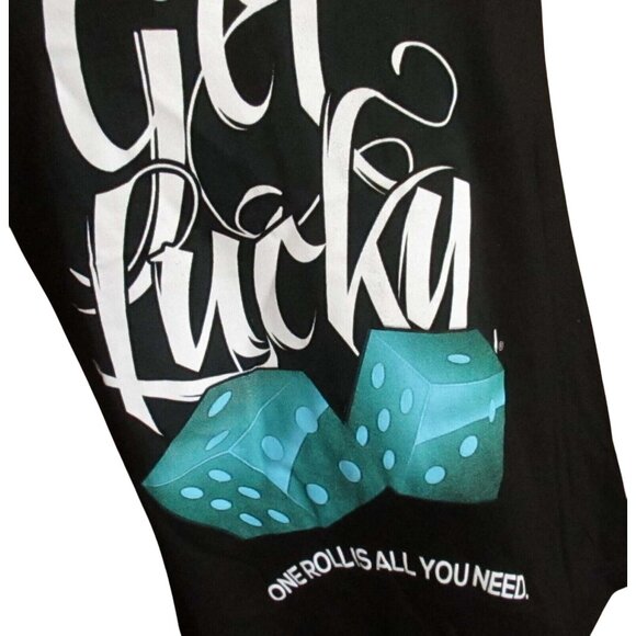M NEW Vtg Y2K T Shirt Mens 90s GET LUCKY ROLL DICE HIP HOP Graphic Tee - Picture 1 of 5